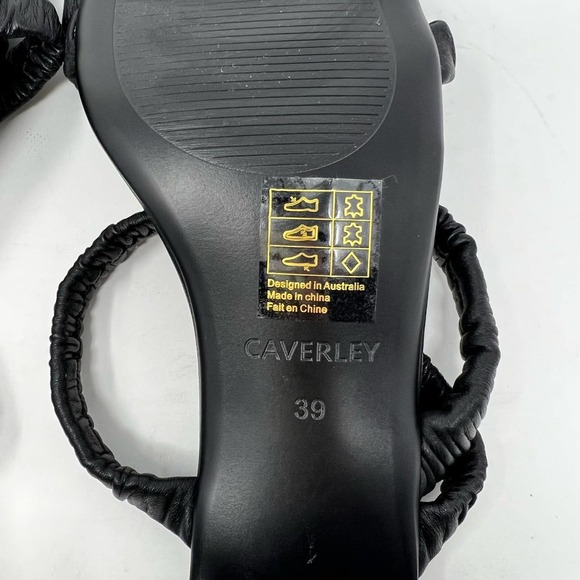 Caverley Annie Mule in Black Leather Strappy Sandal Size 39 - Picture 6 of 6